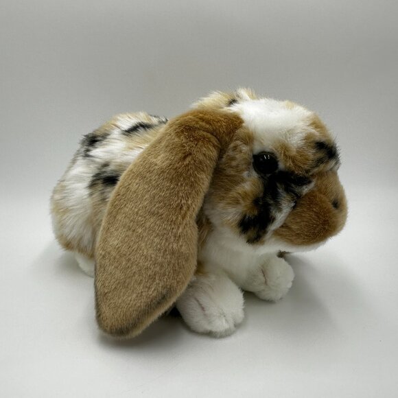 Living Nature 11" Dutch Lop Eared Bunny Rabbit Plush / Tan, White and Black - Picture 1 of 12